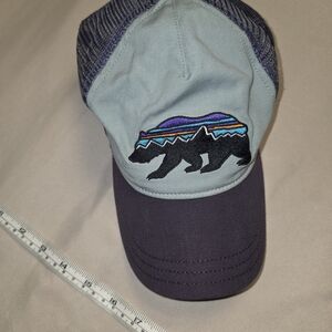 Patagonia Cap Hat Snap Back Trucker Purple and Gray Mesh Cap
